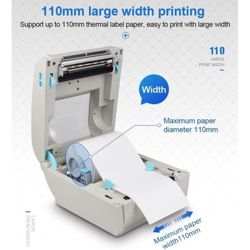 PRINTER BARCODE THERMAL / LABEL PRINTER ZJIANG ZJ-9210 USB 110MM / A6 ALAMAT PENGIRIMAN