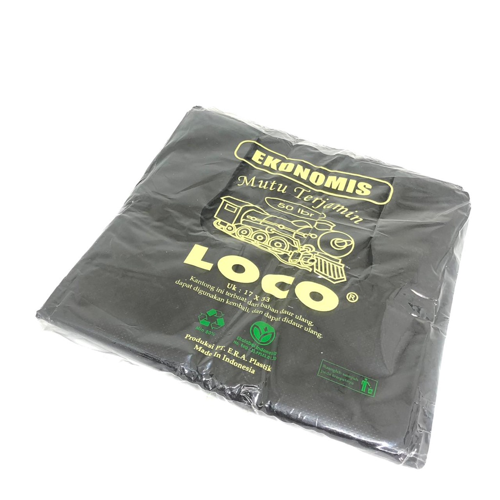 Kantong Plastik kresek loco hitam ekonomis UK 17X33 / UK 24X40 / UK35X55  plastik kresek loco