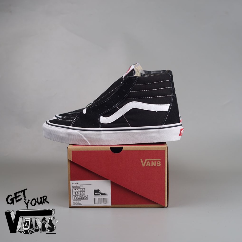 Vans Sk8 Hi Black White Original 100% Bnib