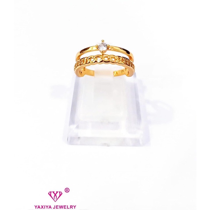 Cincin Wanita terbaru perhiasan lapis emas 18k