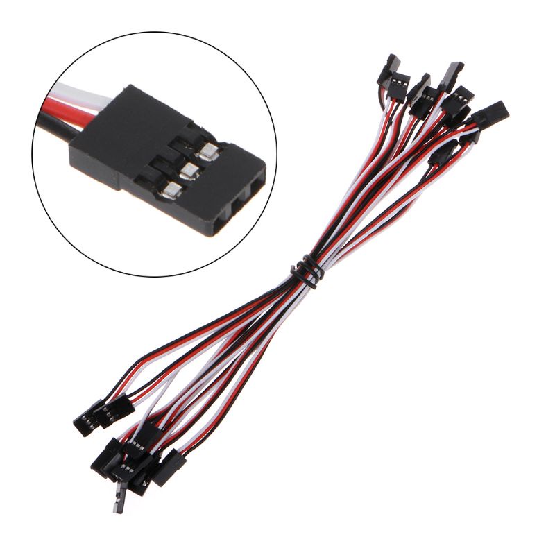 Mary 10pcs 10cm Quadcopter Extension Servo Lead Futaba JR Male To Male Kabel Kawat RC