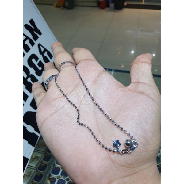 gelang kaki bijilada emas putih