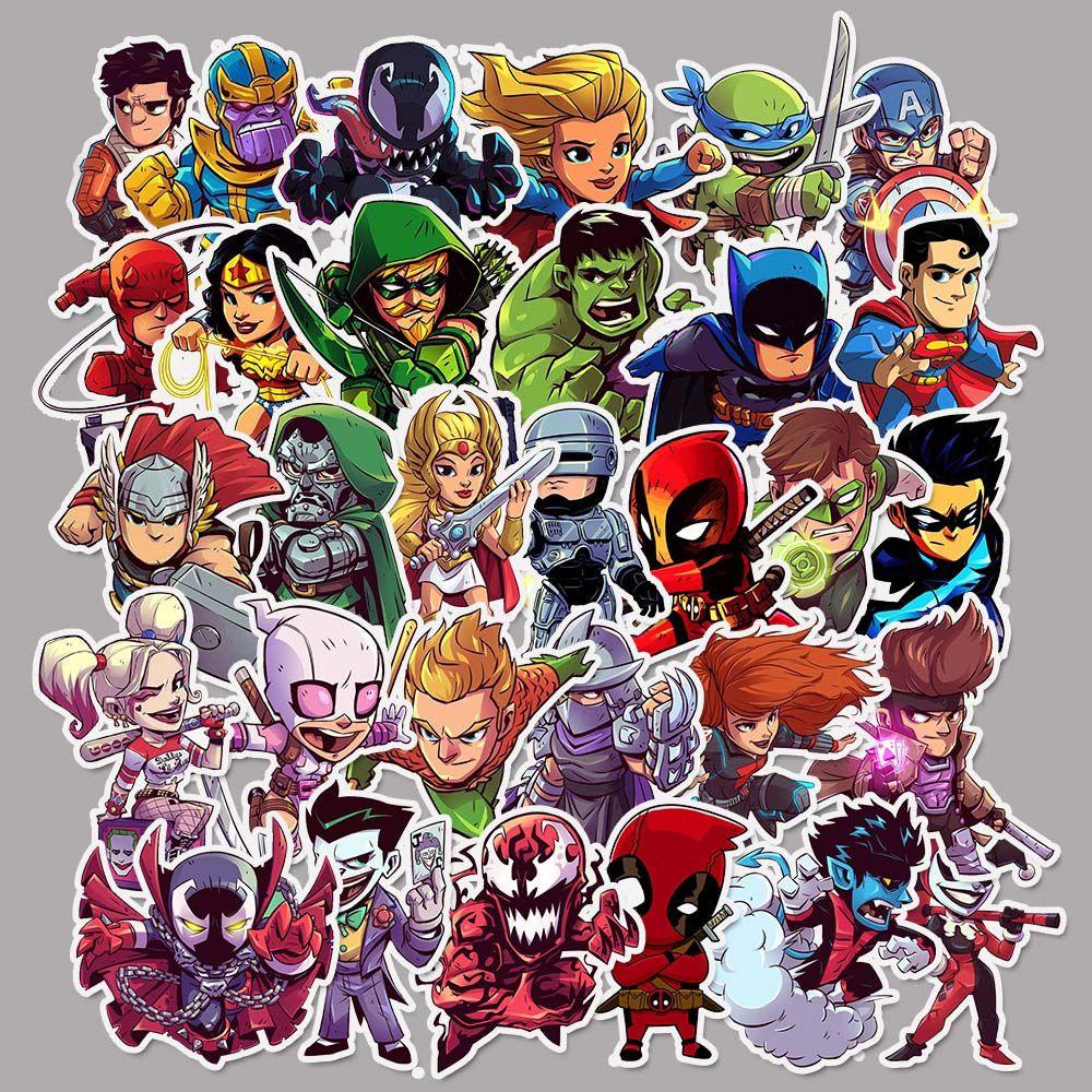 Lanfy Avengers Stiker Tahan Air Spider Man Anime Decals Scrapbooking Super Hero Graffiti Stiker Untuk Laptop Bagasi Fans Koleksi Hadiah Anime Stiker