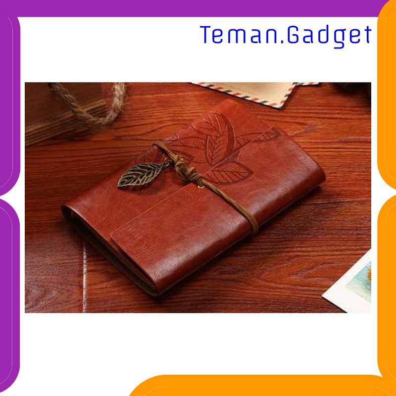 TG-AT034 BESTOYARD BUKU CATATAN BINDER KULIT RETRO LEAF KERTAS A5 - BSD666