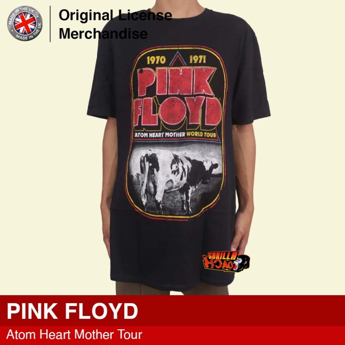 Baju Kaos Tshirt Musik Band Pendek Premium Unisex Pria Wanita Dewasa PINK FLOYD Original Atom Heart 