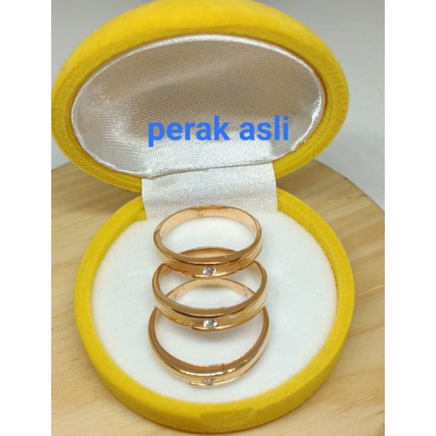 Cincin Cor mata 1, Perak 925, Sepuh Emas Rosegold