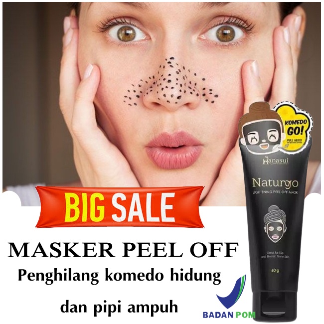 BIG SALE Masker naturgo peel off mask penghilang komedo hidung dan pipi pembersih pori wajah BPOM