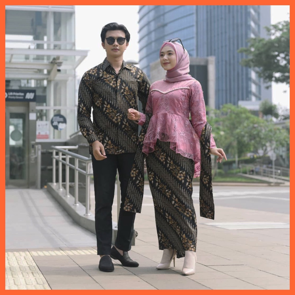 SOLO BATIK TERMURAH - COUPLE KEBAYA BATIK KONDANGAN TUNANGAN WISUDA LAMARAN / SET COUPLE KEBAYA BRUKAT TILLE MUTIARA PREMIUM BEST SELLER