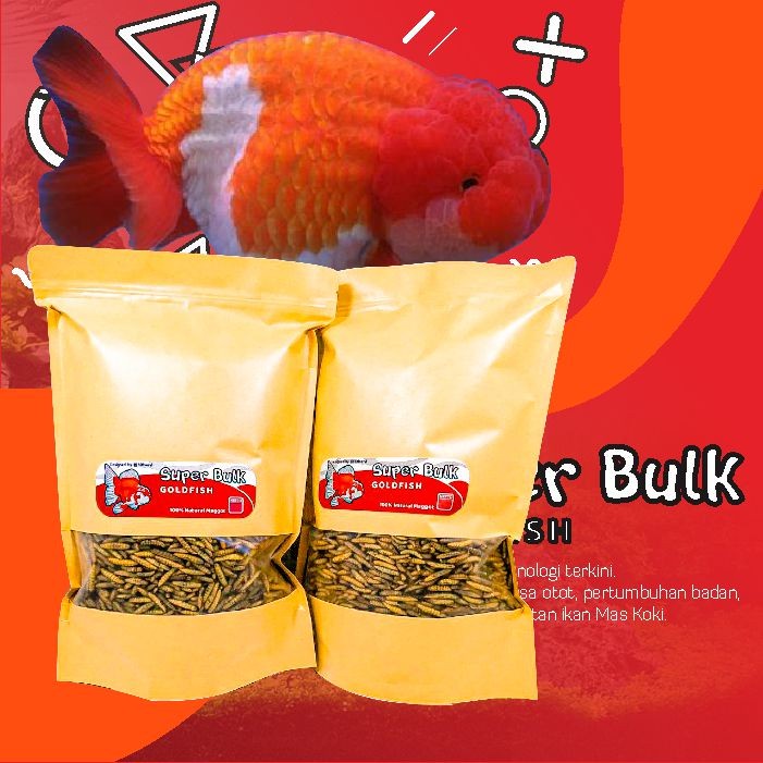 Pakan Pelet Makanan Ikan Mas Koki Maggot BSF 1 KG Super Bulk
