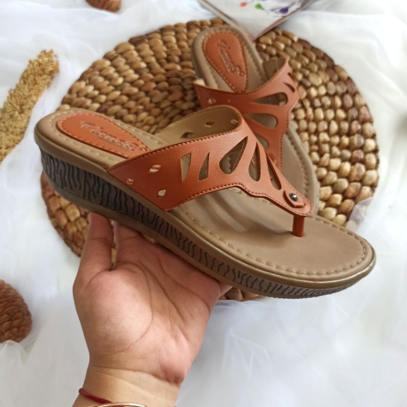 SANDAL CEWEK | SANDAL KULIT | WEDGES CEWEK | SANDAL KONDANGAN