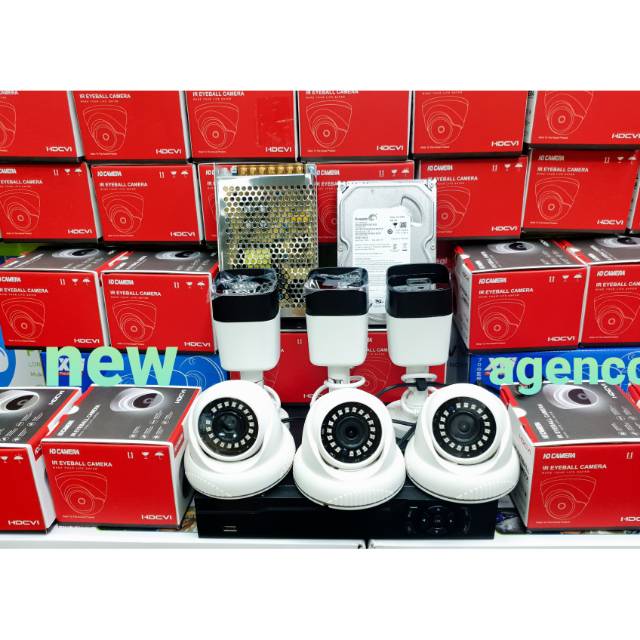 Paket cctv 6 kamera lens 5mp 1080p full hd  komplit