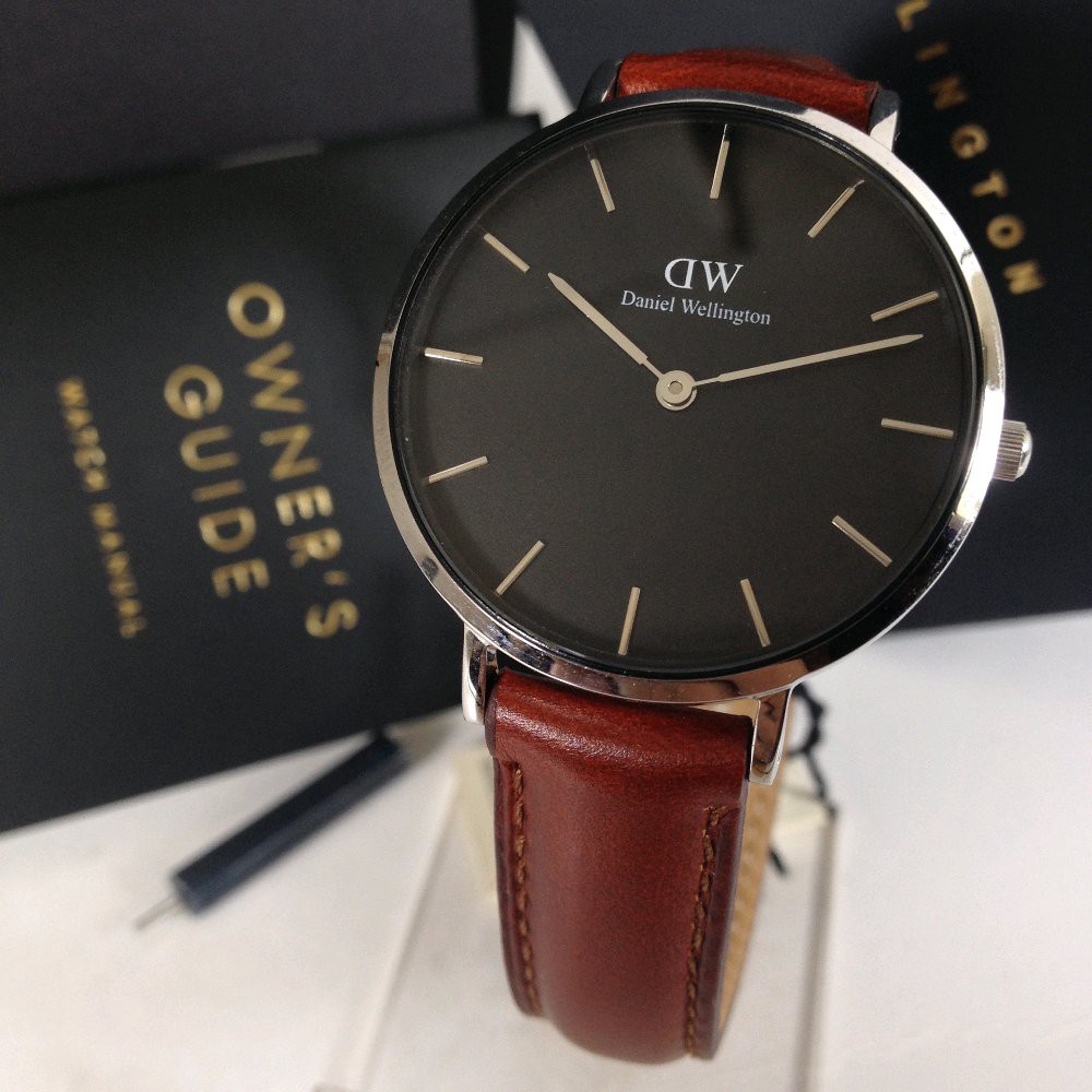 Jam Tangan Wanita DW Classic Petite St.Mawes silver black 32mm Original