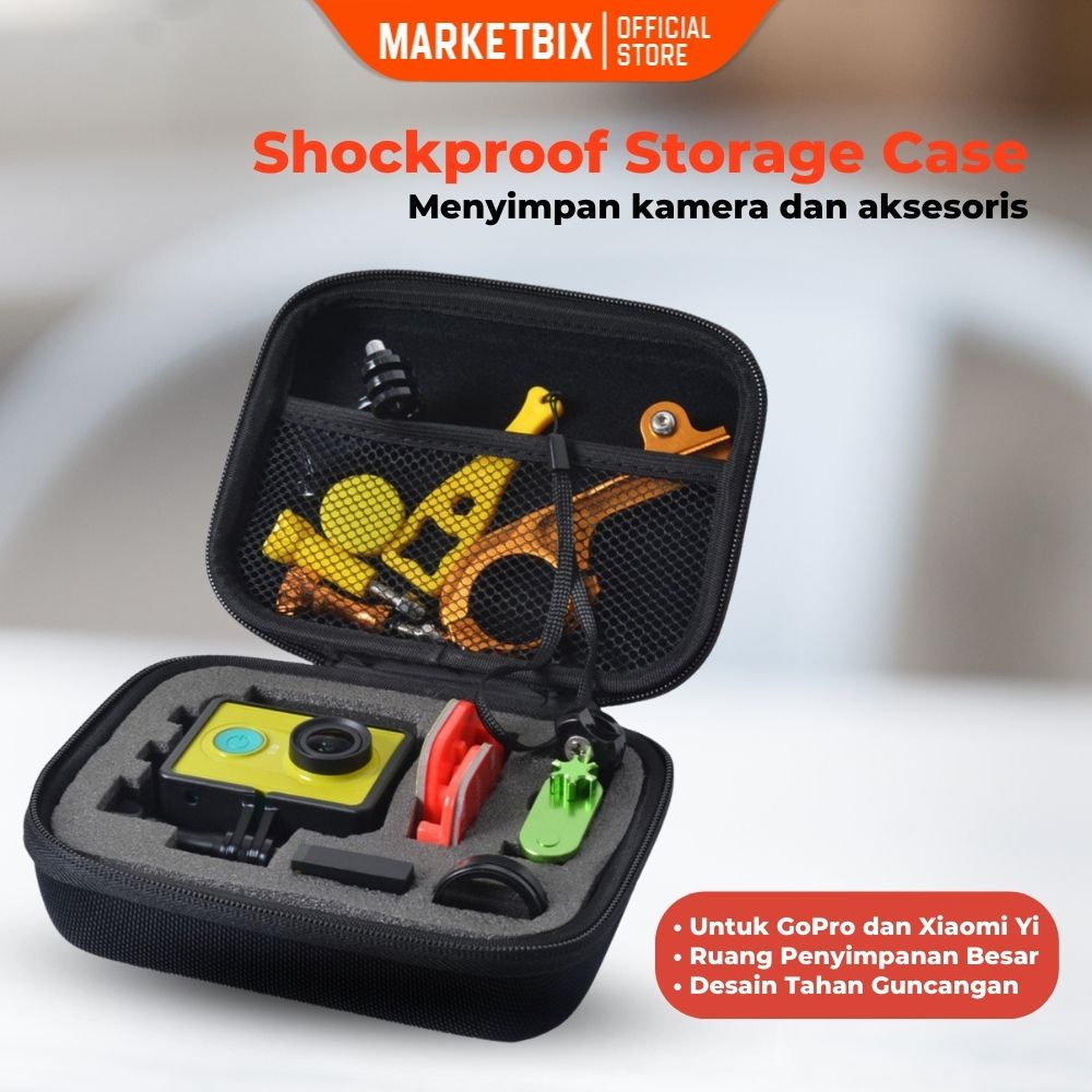 MARKETBIX Aksesoris Kamera Full Set GoPro Xiaomi Lengkap Dengan Storage Case