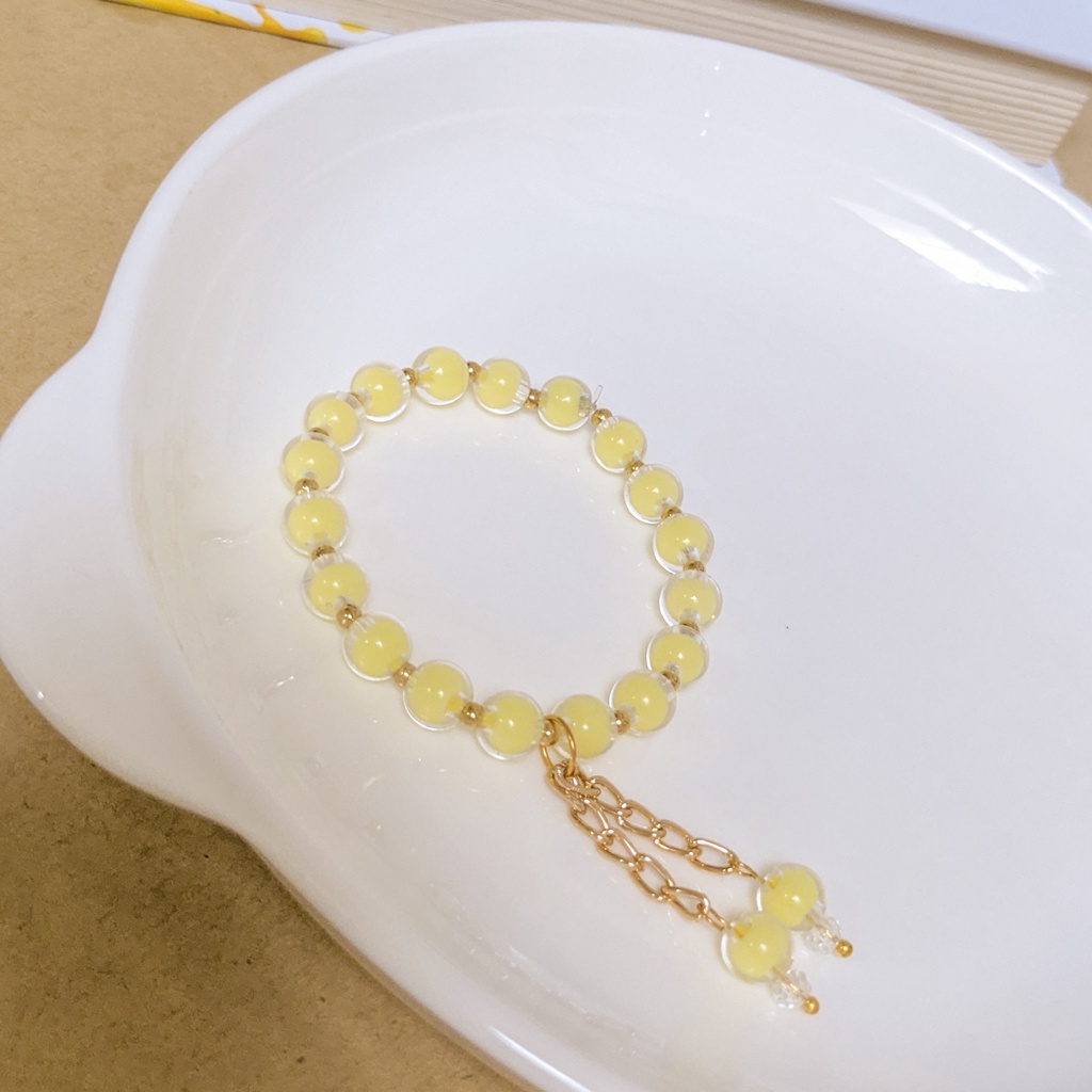 Gelang Mutiara Manik Simple Korea Gantung Elastis