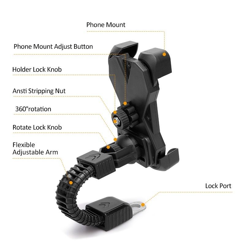 Phone Holder HP Motor Stand Bracket Dudukan Handphone