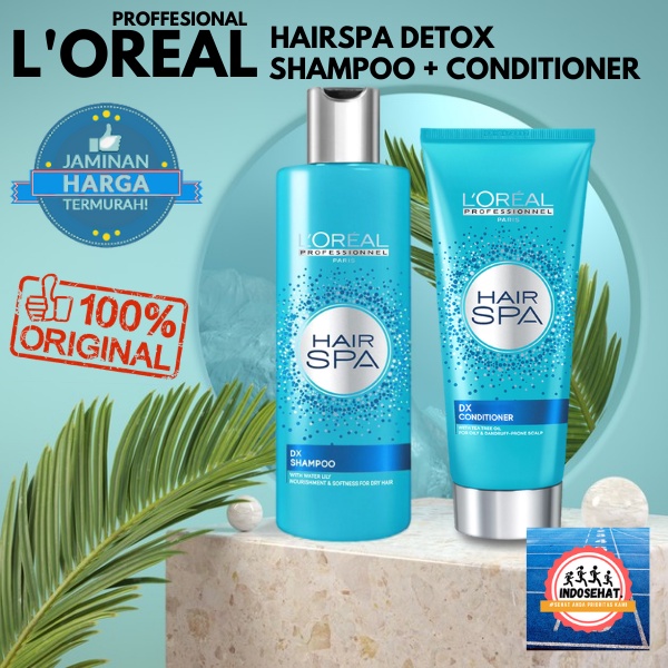 LOREAL Hair Spa Detox DX Shampoo Conditioner Set - Shampo Kondisioner Perawatan Pembersih Kulit Kepala Rambut Berminyak Gatal Ketombe