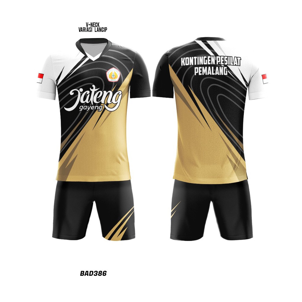 Setelan Jersey Pencak Silat Olah Raga Sport Jateng Gayeng Bela Diri Indonesia Dry Fit Full Print