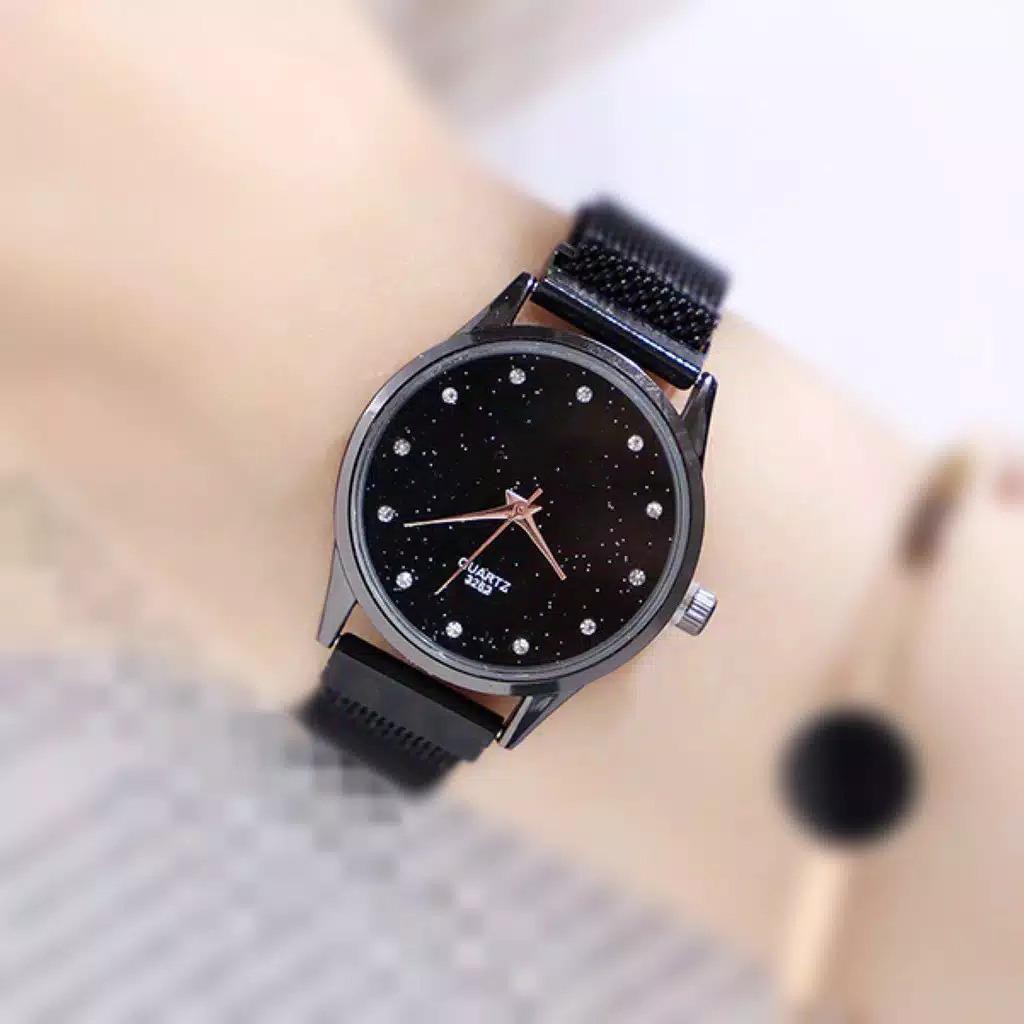 [ BAJ ] JAM TANGAN WANITA RANTAI MAGNET DIAMOND MURAH GROSIR IMPORT FASHION MDL DD025