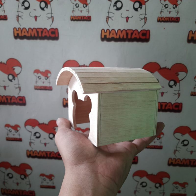 RUMAH HAMSTER/GERBIL/PETS NATURAL WOODEN HOUSE BY HAMTACI