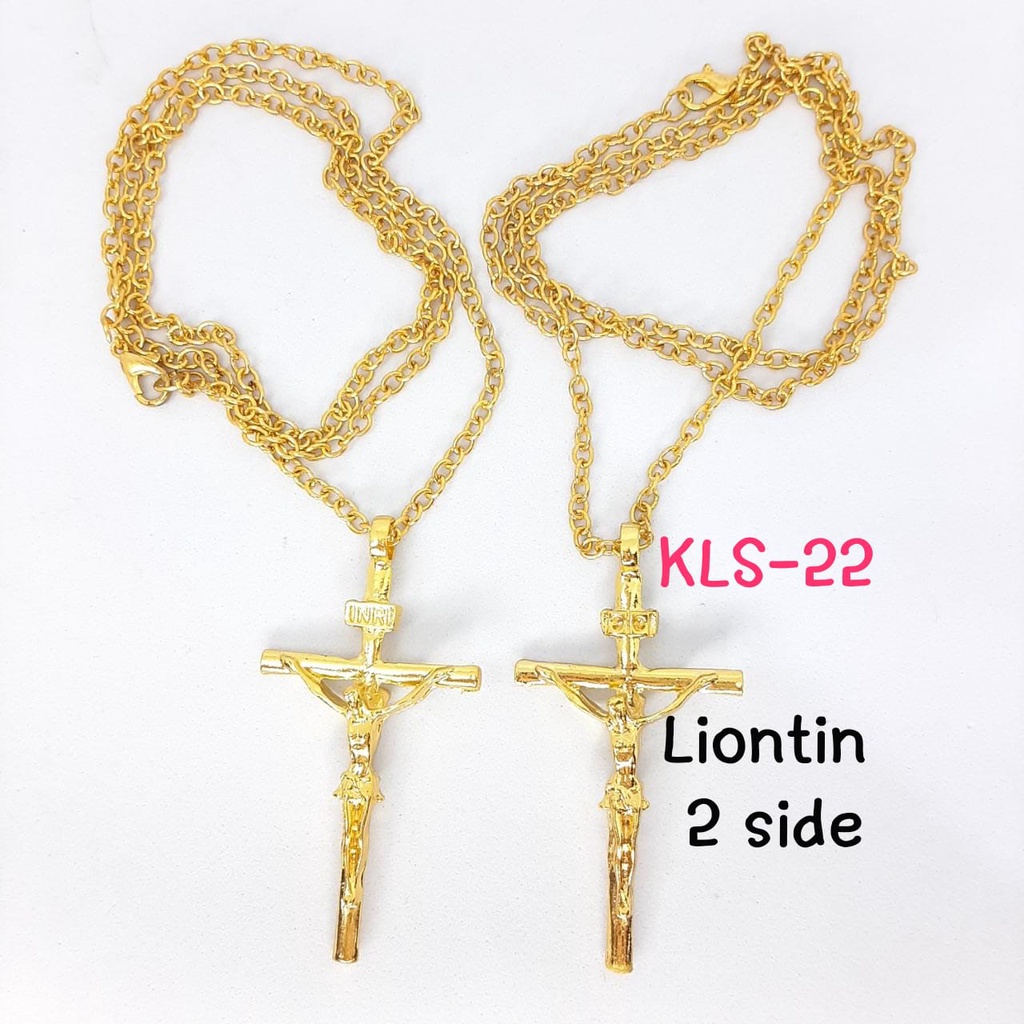 Kalung Liontin Salib Yesus / Kalung Rantai Salib Yesus