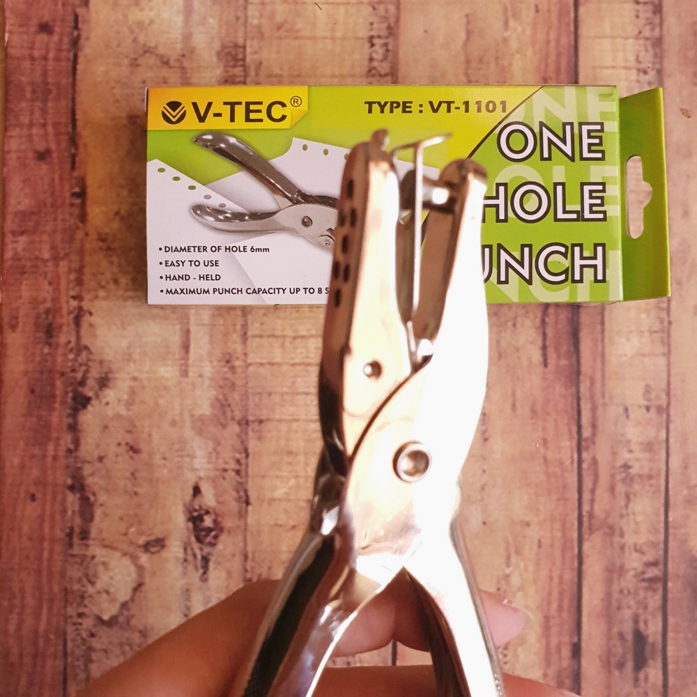 Perforator 1 Lubang - Pelubang Kertas - Pembolong Kertas 1 Lobang - V-Tec VT-1101 One Hole Punch