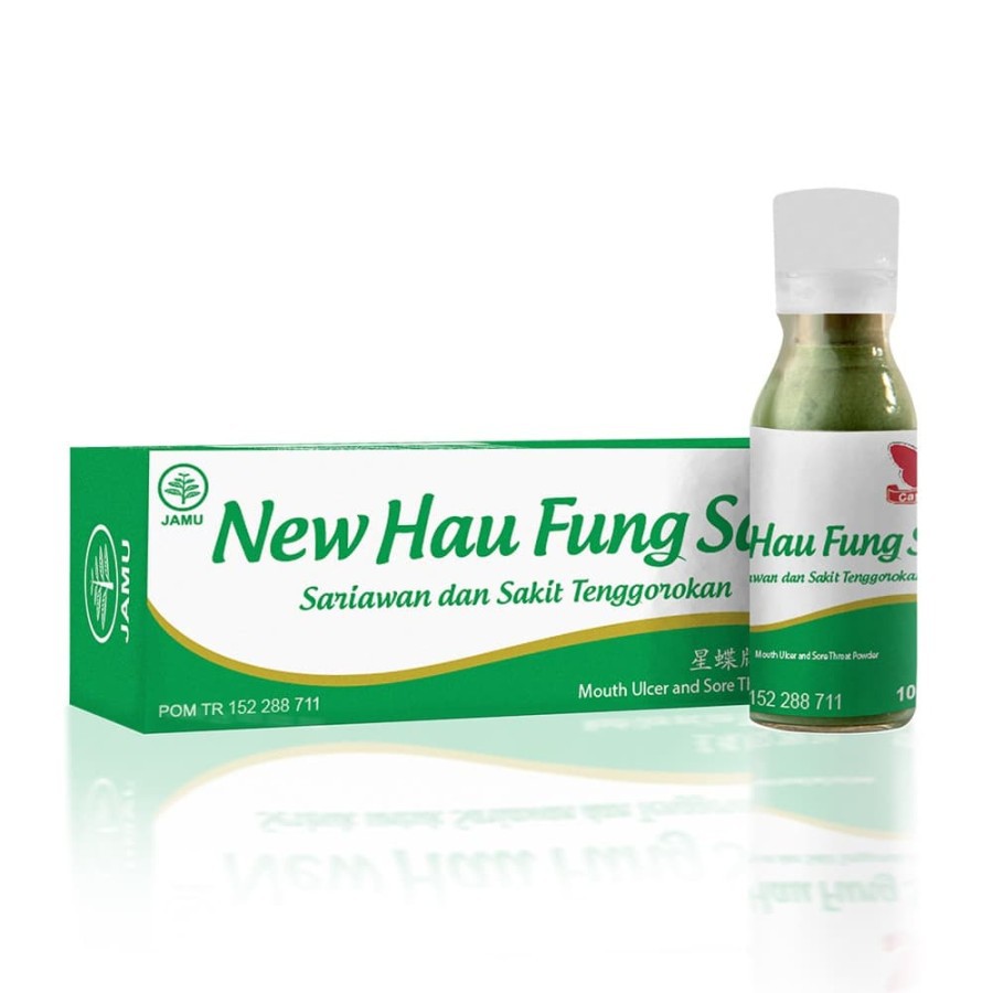 NEW HAU FUNG SAN ( isi 2 pcs ) Obat Sariawan & Sakit Tenggorokan - Obat Herbal Cina ASH