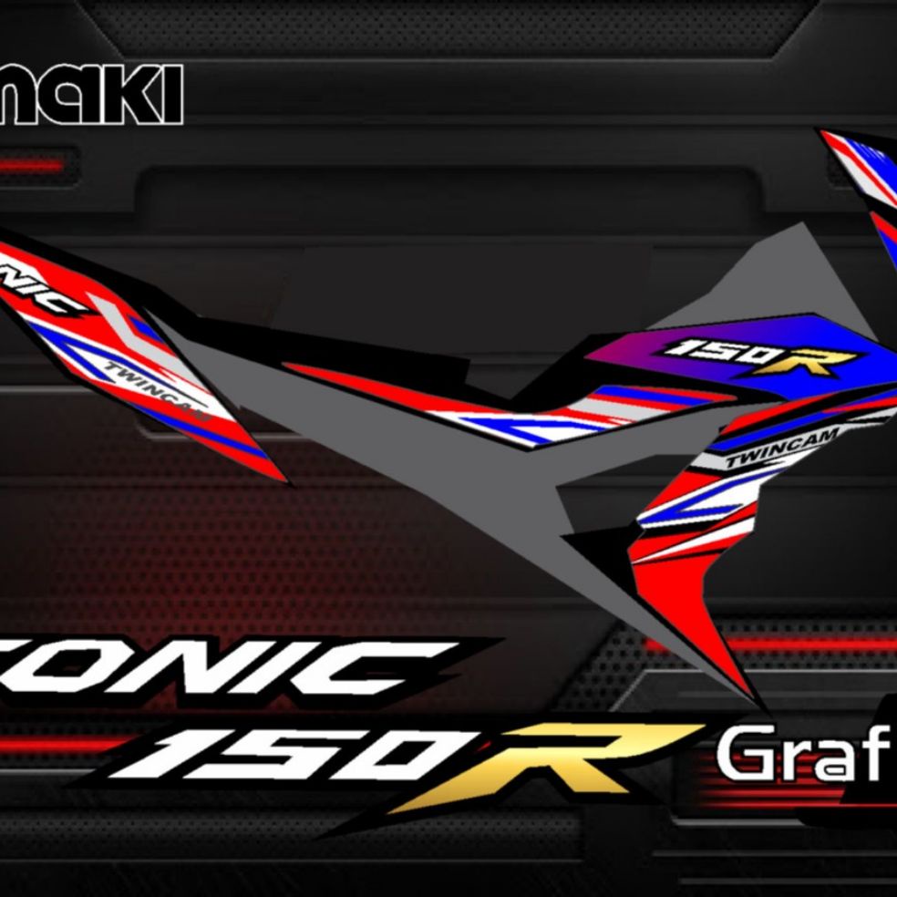 STRIPING HONDA SONIC 150 MERAH BIRU