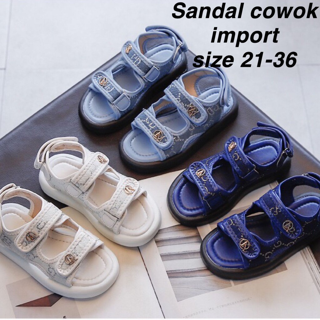 (LOLI-JKT) SD-BC4 SANDAL IMPORT ANAK COWOK SLIP ON SIZE 21-36