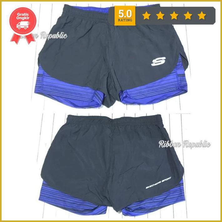 Skechers Original 2 In 1 Woman Shorts Celana Pendek Olahraga Wanita - Size S Promo