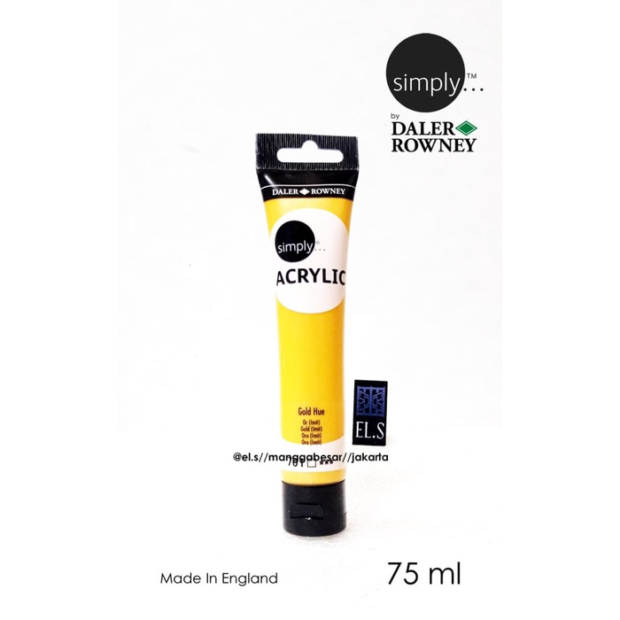 

Eklusif Daler Rowney Simply Acrylic Gold Hue Imit 75 Ml ( Cat Akrilik ) Bagus