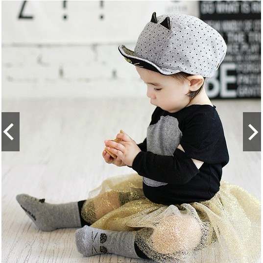 Topi Anak Laki Laki IMPORT PREMIUM Usia 1 - 3 Tahun Motif Kucing - Topi Anak Cute Cat Lucu Bisa Cowok Cewek
