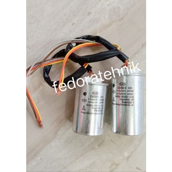 Kapasitor Mesin  Cuci Sanken 4UF + 8UF dan 5 UF + 12 UF Mikro Original