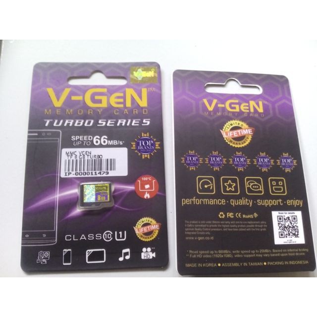 MICRO SD VGEN 8GB CLASS 10