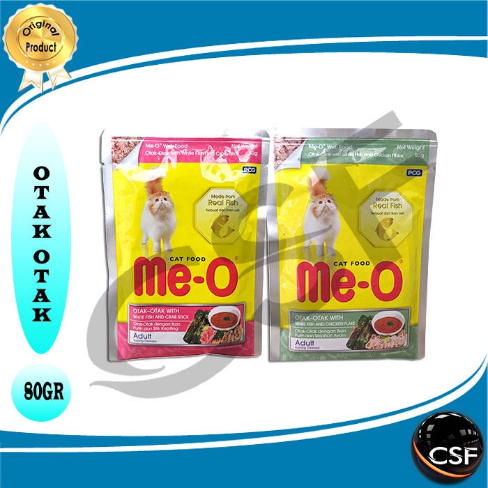 Makanan Kucing basah MEO pouch Otak otak 80g Adult &amp; Kitten