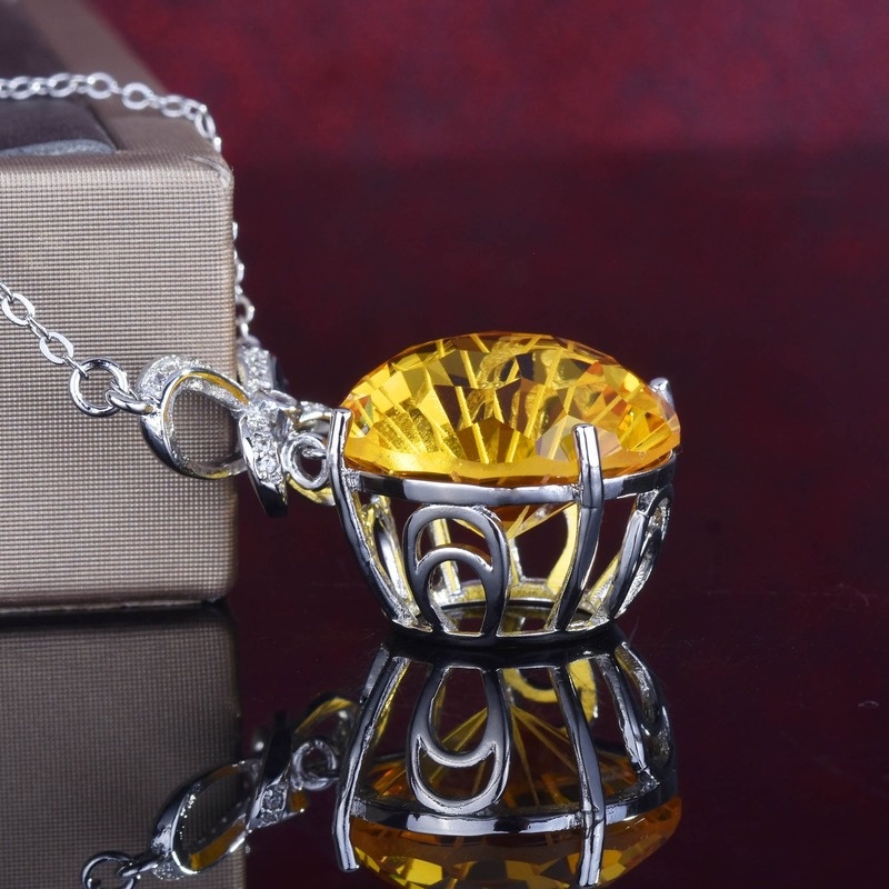 Kalung Rantai Dengan Liontin Kembang Api Warna Kuning Untuk Wanita