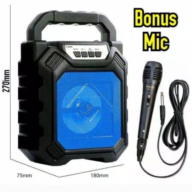 Speaker Bluetooth 6.8 inch BOMBASTIS Karaoke gratis MIC  Besar full bass