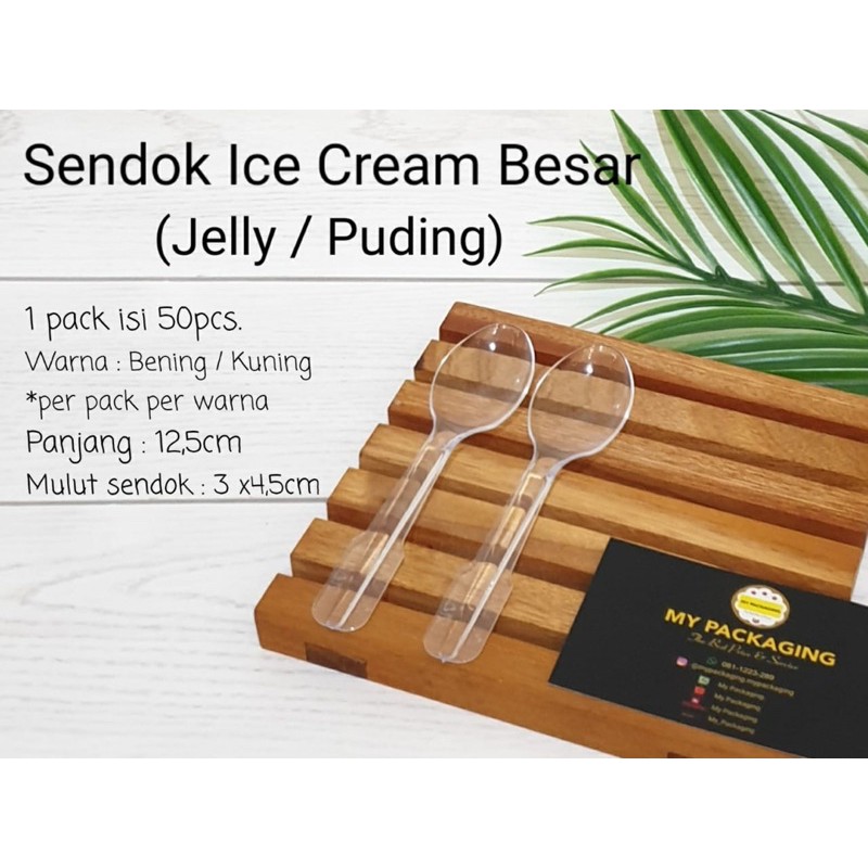 Sendok Ice Cream BESAR / Sendok Jely / Sendok Puding  - PREMIUM 50pcs