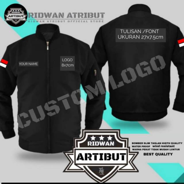 Jaket bomber taslan.custom .jaket bomber custom logo