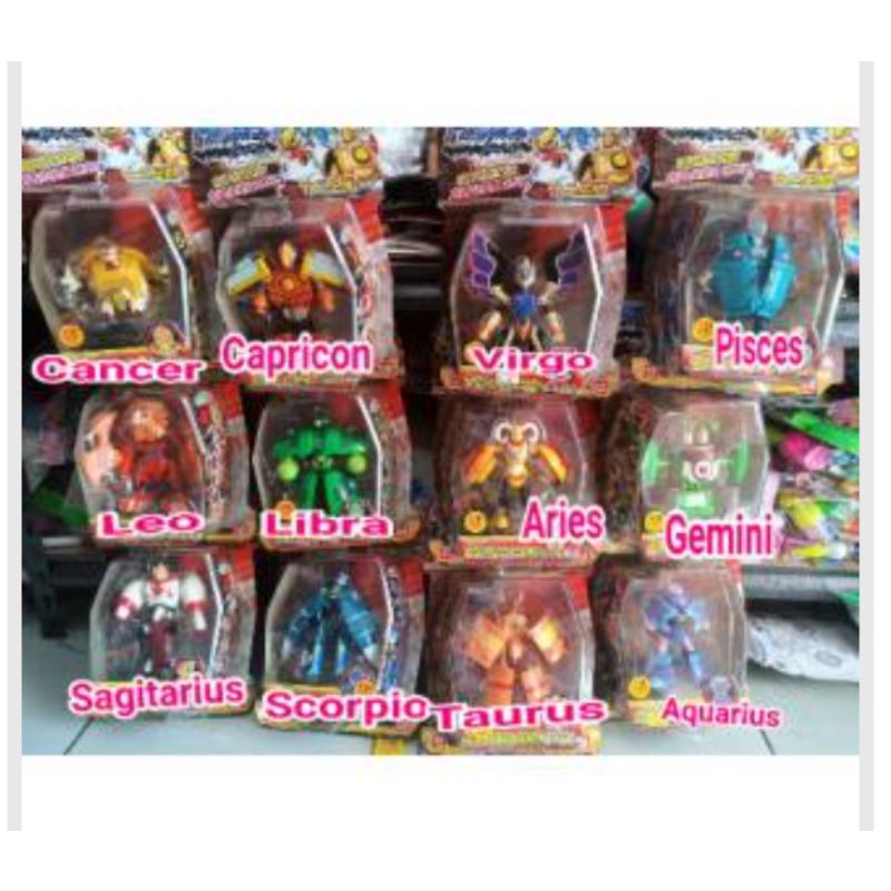 mainan figure dragon warrior Pisces Sagitarius cancer Virgo scorvio libra aries Gemini capricon taur