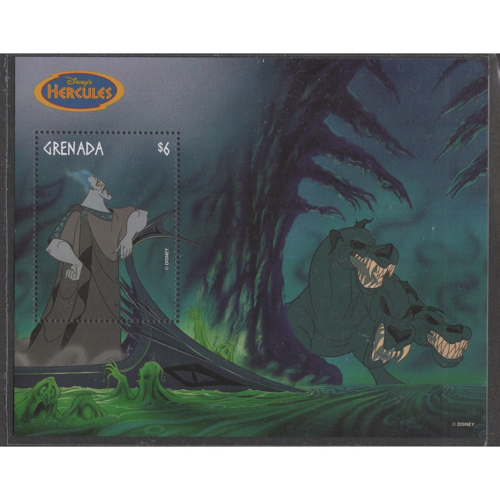 

Promo Prangko Disney Grenada Hercules Hades 3 Head Dog SS MNH