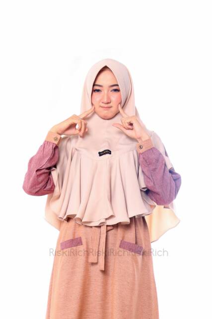 Riskirich ATHIRAH Khimar Instant Syari Premium Flowly