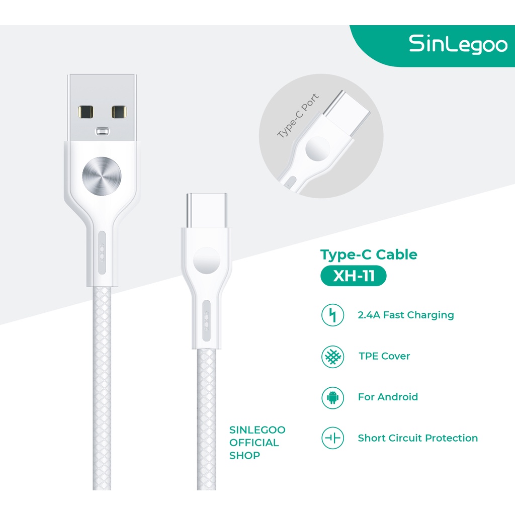 Sinlegoo kabel data charger XH-11 type C android xiaomi oppo huawei high quality-1