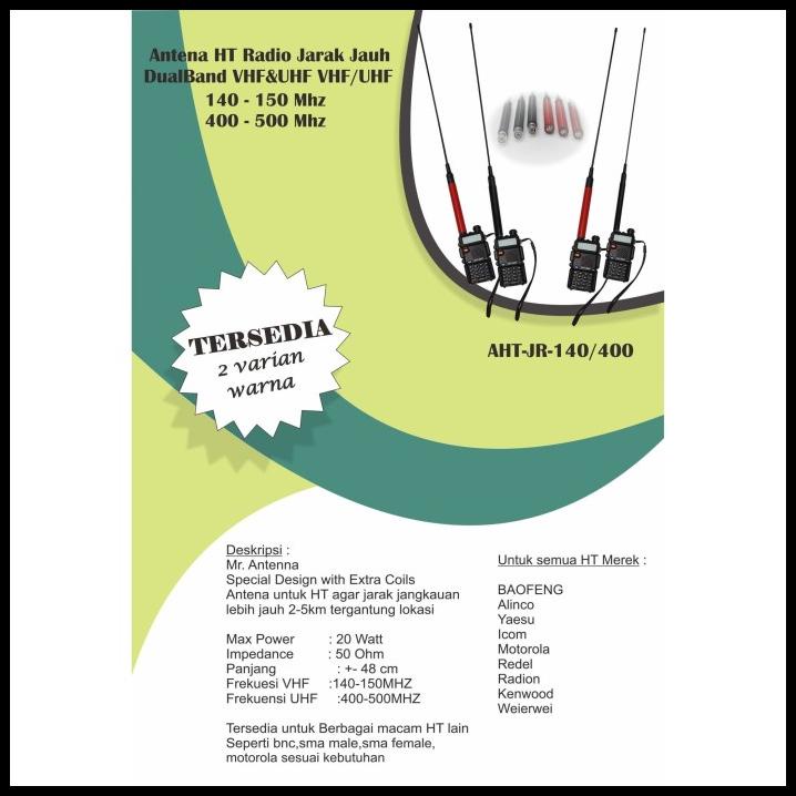 Antena Ht Radio Jarak Jauh Dualband Vhf&Uhf Vhf/Uhf
