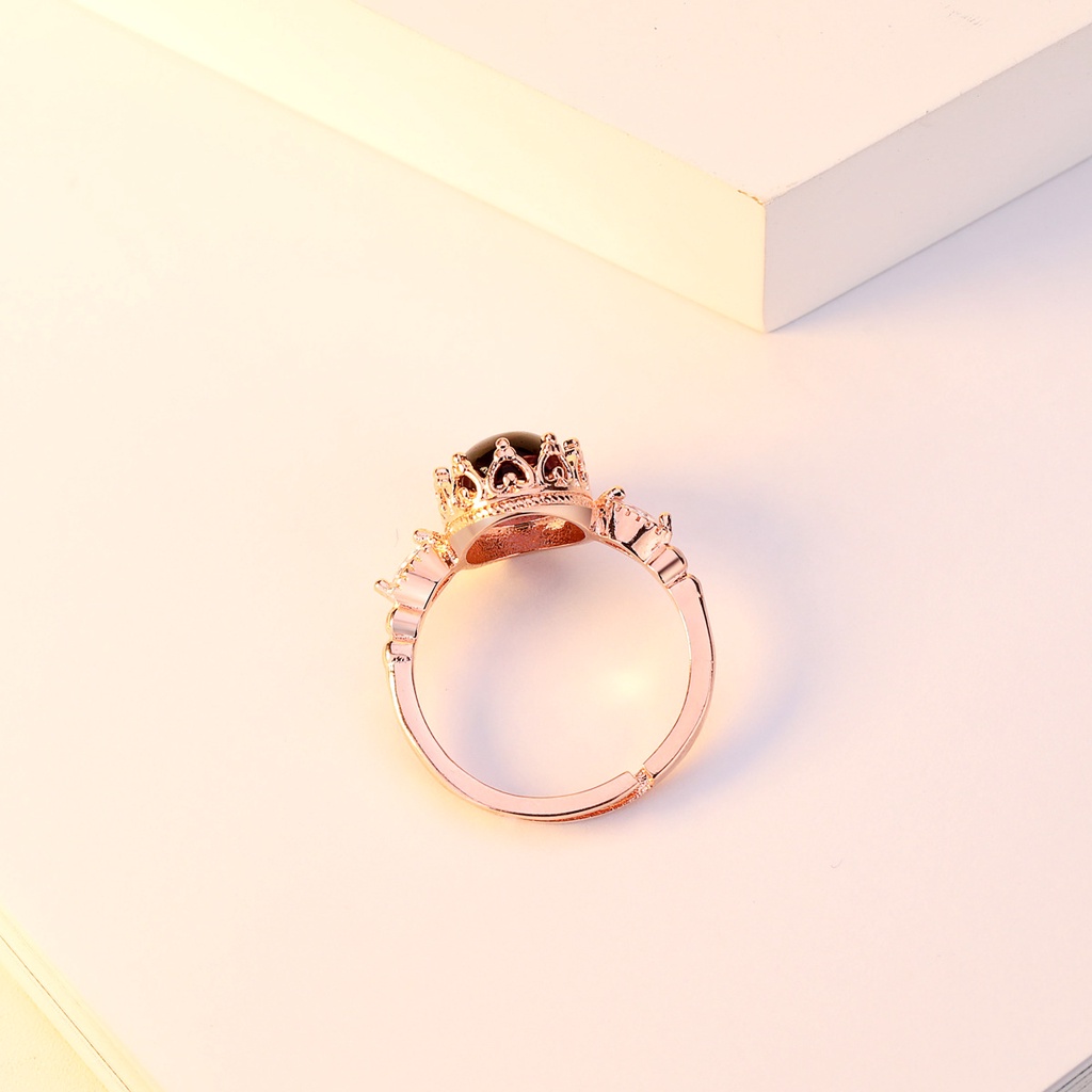 Cincin Sterling Silver 925 Dengan Batu Amethyst Warna Rose Gold Untuk Wanita Ccc45