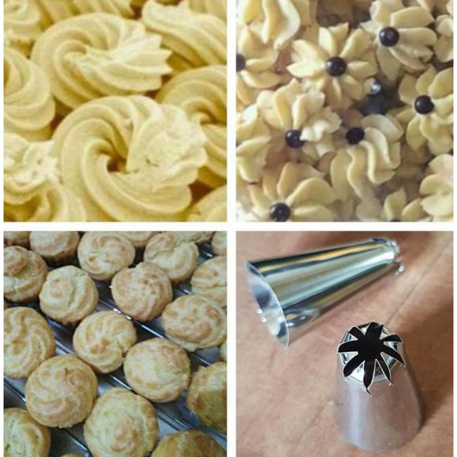 cetakan semprit, Spuit, kue kering, mawar, kue sagu, kue keju, kue sus 1 set stainless