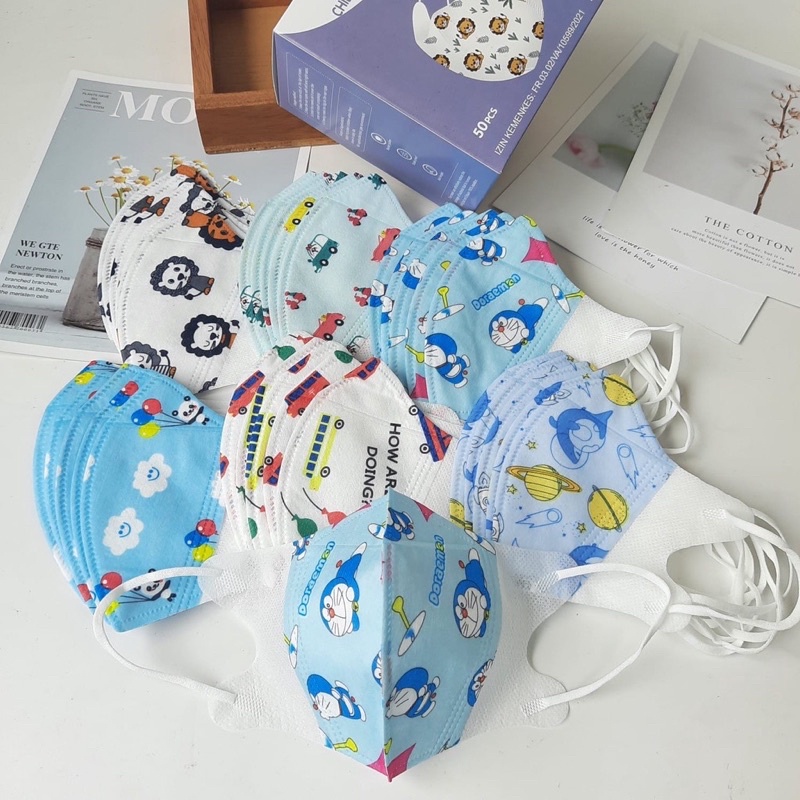 Masker Duckbill Garis Bayi Batita 1-3 Tahun Motif Lucu - Masker Bayi Batita 0-3 th - Masker Anak Duckbill Garis 4-12 Tahun - Duckbill Garis Putih