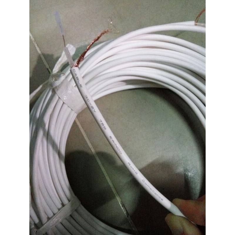 sinar ewindo kabel antena coaxial putih 3c