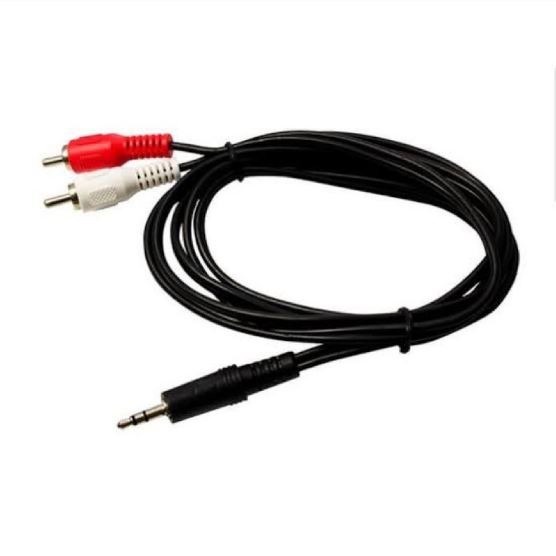 (NCS) COD Kabel Aux to RCA Jack Audio 2in1 1 ke 2 ( Male 3.5 to Male RCA ) HP 3,5 ke Speaker