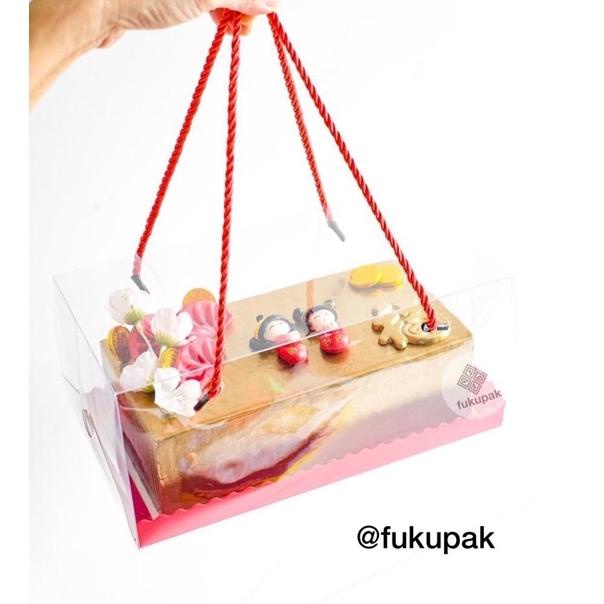 

Box Mika Tali 20 pcs| Clear Transparent Box | Kotak Hamper Bolu Gulung Brownies Roll Cake Lapis Loaf ➚ 99