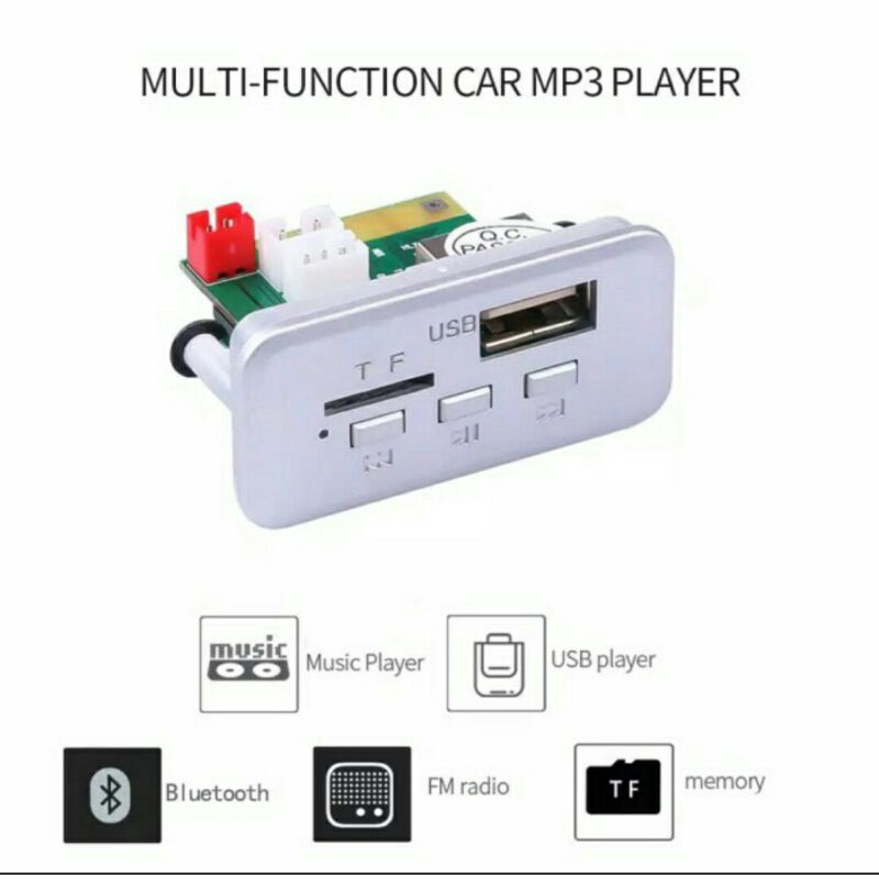 Kit Modul Mp3 Bluetooth 5.0 Decoder Wireless DC12v Support TF USB U disk FM Radio